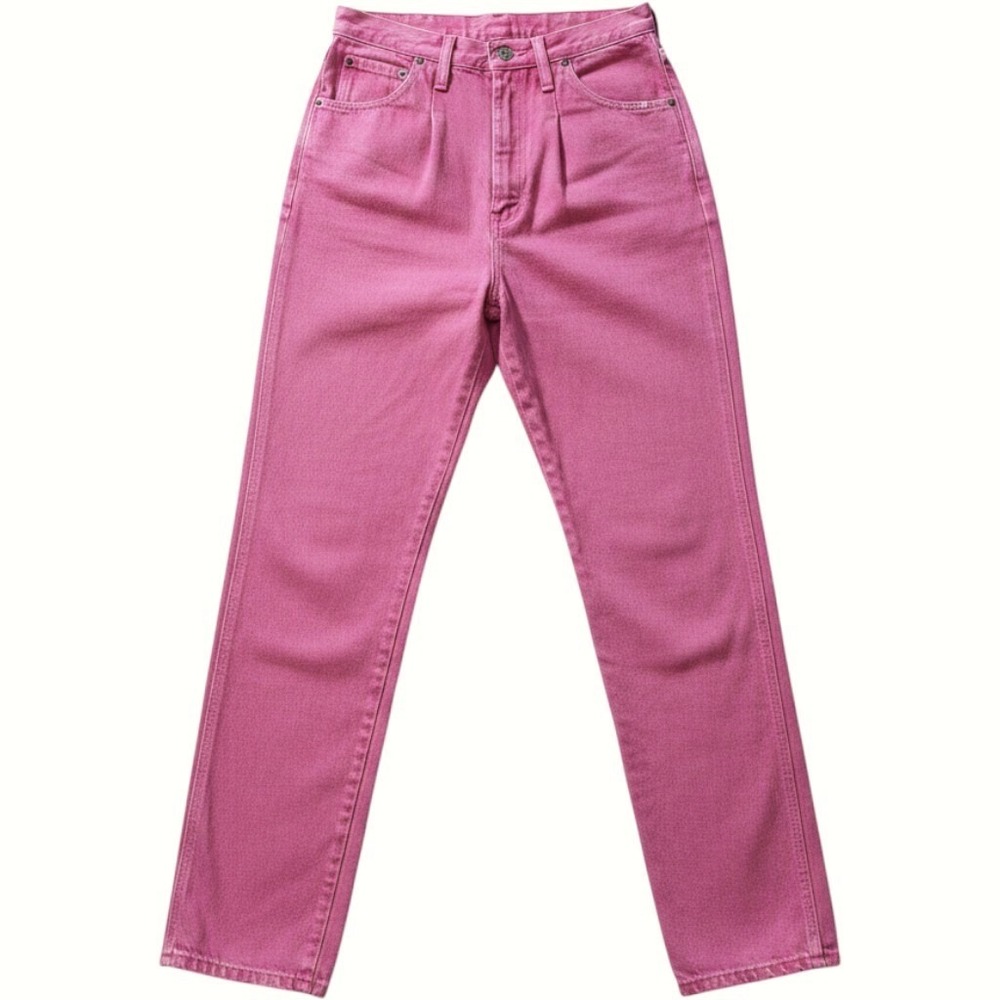 Vtg 90s Wrangler Riata Pink Denim Jeans Western High Rise Straight Leg USA 27x32